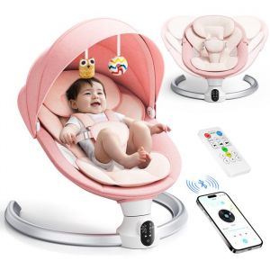 TTLIFE Transat B&eacute;b&eacute; &Eacute;lectrique avec Musique 5 Vitesses de Balan&ccedil;oire Baby Rocker 3 Minuteries avec T&eacute;l&eacute;commande et Bluetooth