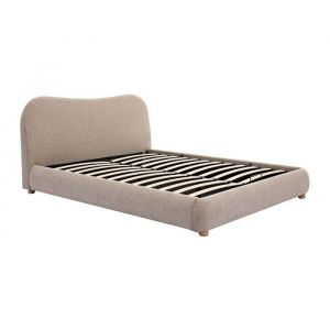 Lit coffre 160 x 200 cm - Tissu - Taupe - VANARI