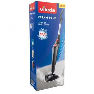 Balai lectrique  vapeur Vileda 168917 Steam Plus 3.0 avec 2x tampons de rechange en microfibre nettoyage de tapis