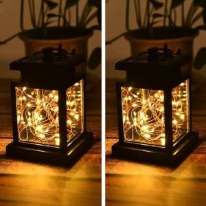 Trust-2pcs 30 led Lampe de jardin solaire Lampe solaire exterieur Lanterne solaire led exterieur a suspendre Applique solaire