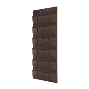 Range Chaussures - INSFITY - Suspendu Sur la Porte en Tissu Non Tiss&eacute; - 24 Poches - Marron
