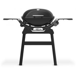 Barbecue &agrave; gaz - Weber - Q2200N avec stand - 411kW - 1 br&ucirc;leur - Fonte &eacute;maill&eacute;e - Allumage pi&eacute;zo&eacute;lectronique - Noir