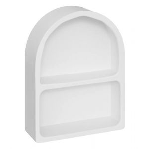 &Eacute;tag&egrave;re murale en bois coloris blanc - Longueur 35 x Profondeur 12 x Hauteur 45 cm
