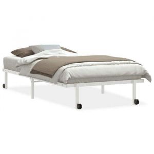 Promotion doctobre Structure de lit adulte/enfant - JILI - 1 PERSONNE - sans matelas - pliable blanc 100x200 cm acier FR4501