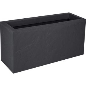 Jardinière - EDA - VolcaniaUP - 57 L - Imitation Pierre - Anti-UV - Gris anthracite