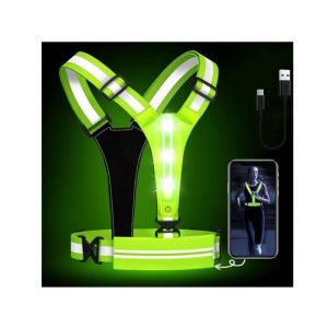 Gilet réfléchissant Running à LED Gilet Reflechissant Vélo LED Rechargeable Harnais de Reflechissant Réglable Gilet Fluorescent