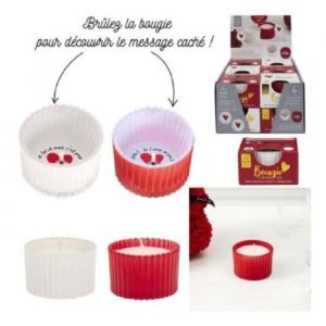 Lot de 2 BOUGIES MESSAGE DAMOUR (MESSAGE SECRET CACH&Eacute;)