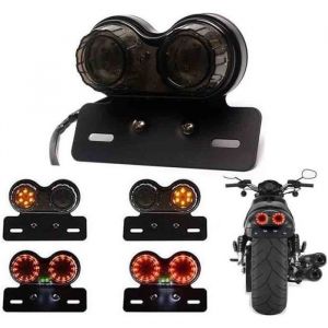 Clignotant Moto Frein Arrière Lumière Feux Signal Plaque Dimmatriculation Avec Support Universal Pour Dirt Bike Custom Chopper