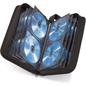 Etui de rangement CD Pochette pour 80 CD/DVD/Blu-ray Classeur de rangement étuis de transport gain de place pour bureau salon