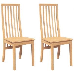 (Promotion octo)Chaises &agrave; manger - 2 PCS - simple - Pour adulte/enfant - bois massif caoutchouc - Hauteur: 101 cm fg115202