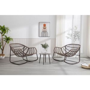 Fauteuil &agrave; bascule en rotin ext&eacute;rieur fauteuil &agrave; bascule rembourr&eacute; porche avant ext&eacute;rieur salon Cour jardin bl