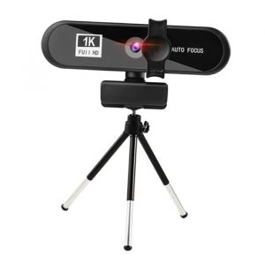 1080P/2K/4K HD Webcam Autofocus Caméra Web avec Vie Privée Dobturation et Trépied 120 degrés Grand Angle 1k noir fenteer
