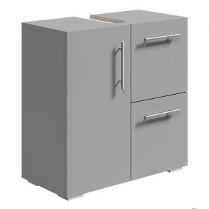 Meuble sous vasque Mars 60 x 30 x 60 cm - Gris mat - Meuble de salle de bain - Meuble vasque sur pied