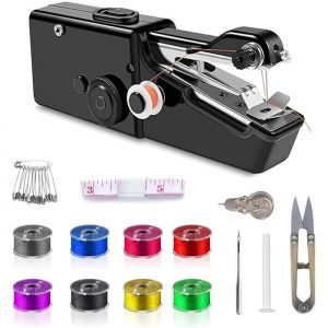 Machine &agrave; coudre portable mini machine &agrave; coudre portable et facile &agrave; utiliser aliment&eacute;e par batterie et USB mul MACHINE A BRODER