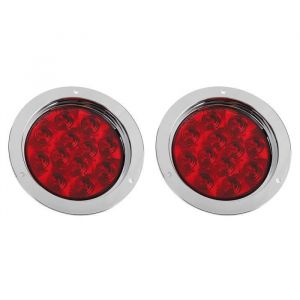 Feux arrière ronds 2 pièces 4 pouces 12 LED feu arrière rond feux de frein arrière de camion feux de clignotant arrière rouge