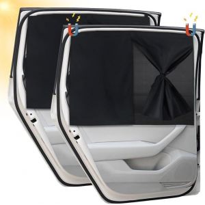 2 Pi&egrave;ces Pare Soleil Voiture B&eacute;b&eacute; Rideau Voiture Bloquer Les Rayons UV et la Chaleur Pare Soleil Voiture Arriere Cache Vitre