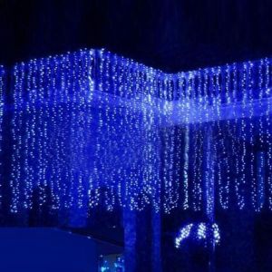 Guirlande Lumineuse Rideau - Keeper - 300 LED - 3x3M - Bleu - Prise EU