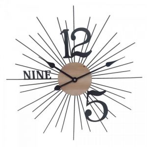 Grand horloge murale m&eacute;tallique d&eacute;corative design industriel &eacute;l&eacute;gant original 60 cm 26968RGSG