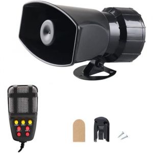 Mégaphone - Mégaphone avec sirène - Alarme - Klaxon à air - Haut-parleur - Sirène de voiture puissante à 7 tons klaxon de