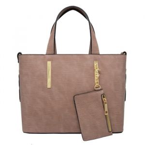 CRAZYCHIC - Sac Main Cabas Fourre-Tout Porte-Monnaie Femme Sac Rigide Cuir Epi - Epaule Bandoulière - Ville Elégant Mode - Marron