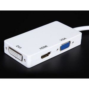 Adaptateur Mini-DisplayPort - GENERIQUE - HDMI DVI & VGA - Noir - Connecte Mac/PC &agrave; &eacute;cran