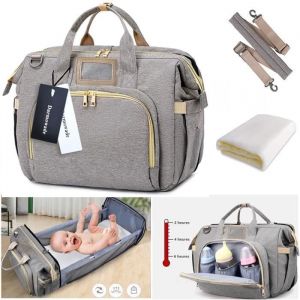 Sac de Messager &agrave; Langer pour B&eacute;b&eacute; Multifonction Imperm&eacute;able Sac &agrave; Langer pour B&eacute;b&eacute; Sac de Voyage Portable avec Lit Pliable