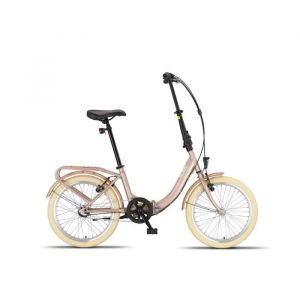 PACTO NINE - vélo pliant - 3 vitesses Shimano Nexus - freins sur jante - cadre en acier - entrée basse - unisexe - rose