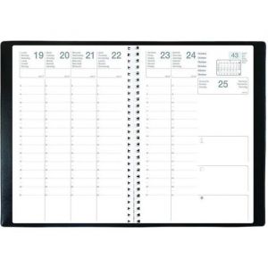 Agenda - EXDI - OLYMPE - Spirale - 16x24 cm - Noir - Multilingue