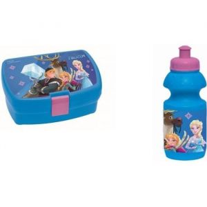 Boîte à goûter et Gourde - La Reine des Neiges - Rectangulaire - 400 ml - Bleu - Enfant