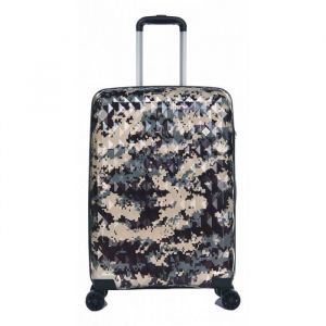 Valise Cabine - LYS - Camouflage Vert - Polycarbonate - 55x38x20 cm - 4 Roues Silencieuses