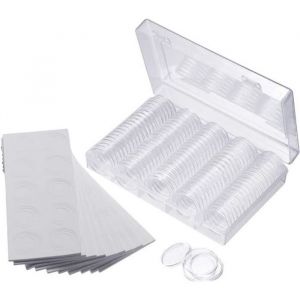 Boîte de Rangement de Pièce de Monnaie100 Pieces Récipient en Plastique pour Capsules à Monnaie Collection de Pièces avec Boîte de