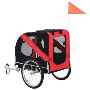 Remorque Pour Animaux De Compagnie Remorque Pour VéLo Pour Animaux De Compagnie Remorque Pour Chiens Pliante Rouge Et Noire-HB044