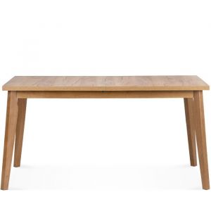 Table de repas extensible RHENA Beige style scandinave/loft  pieds en bois massif - L 150-190 cm
