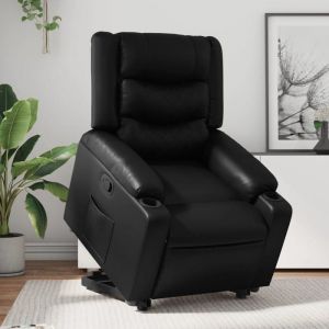 BEWI&reg;Fauteuil inclinable - Fauteuil R&eacute;glable/Fauteuil de relax - 1 personne - Noir Similicuir &FR50792