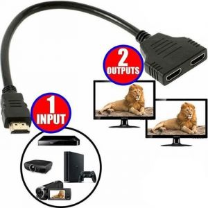 2 X Adaptateur Prise HDMI M&acirc;le vers Double HDMI Femelle Multiprise hdmi switch