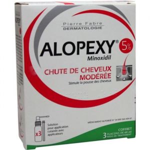 PIERRE FABRE Alopexy 5% Minoxidil Chute de Cheveux Mod&eacute;r&eacute;e - 3 Flacons de 60 ml