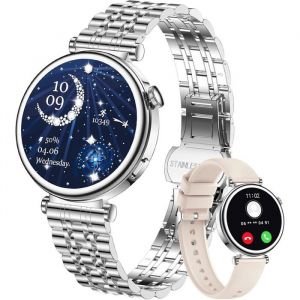 Montre Connect&eacute;e Femme Sport: Argent Etanche Smartwatch Fitness Femme Podometre - Appel Bluetooth Montres Bracelet Intellig[MON199]