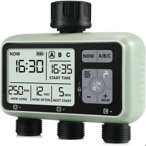 3 Voies Programmateur Arrosage Automatique Minuteur Arrosage pour Jardin Programmateur Robinet Arrosage Connecté