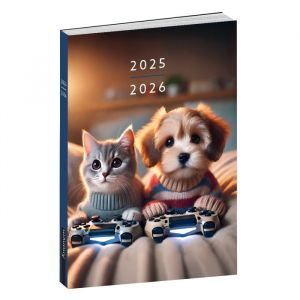 Agenda scolaire Gaming Chat et Chien ANONYM 2025-2026