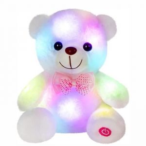 Ours en peluche blanc lumineux &agrave; LED veilleuse douce ours lumineux jouet en peluche cadeaux pour enfants mamans filles Type2