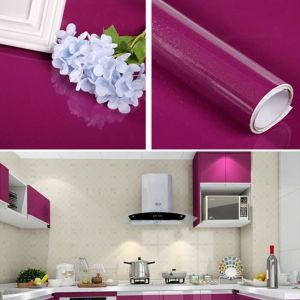 5M Autocollant Sticker mural cuisine Deco murale stickers cuisine Stickers porte armoire Stickers meuble de cuisine [Violet]