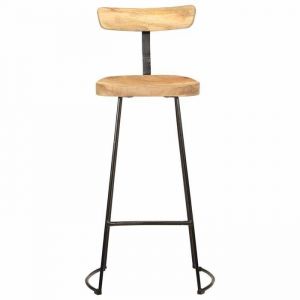 (238021)Tabourets de bar industriel 2 pi&egrave;ces 49x43x103 cm bois de manguier massif - L49 x P43 x H103 cm