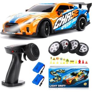 Voiture T&eacute;l&eacute;command&eacute;e Drift1:14 4Wd Rc Drift Car25 Km/H Voiture Radiocommand&eacute;e Tout Terrain Avec Lumi&egrave;res LedCadeau De Voiture
