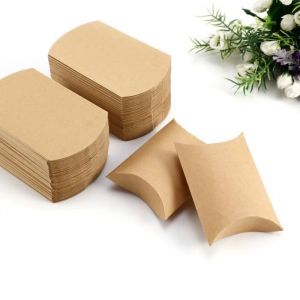 100x Boîte à dragées Boîte de cadeau faveur Kraft 9x7x25cm pour mariage baptême