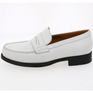 Mocassin de ville en cuir grainé blanc pour homme - élégant et confortable