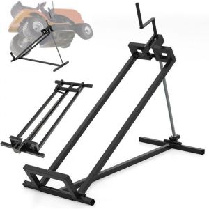 COSTWAY Cric L&egrave;ve Tracteur Tondeuse Pliable Dispositif de Levage Charge Maximale 400kg Rouge Hauteur R&eacute;glable 115-77CM Noir