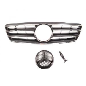 CALANDRE MERCEDES CLASSE C W203 BERLINE CHROME ET NOIR BRILLANT DE 04/2000 A 12/2006