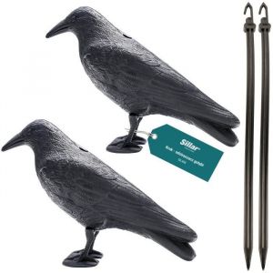 Répulsif Pigeons en Plastique 2 Pièces - SILLAR - Corbeau Noir - Protège de la saleté et des oiseaux butineurs