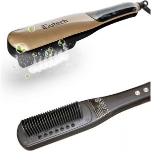 Brosse à lisser à vapeurLisseur CheveuxLisseur Vapeur Professionnel avec 3 réglages de températurebrosse à lisser