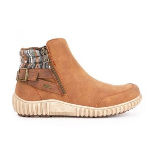 Bottines camel semelle beige avec details laine Femme ROMIKA